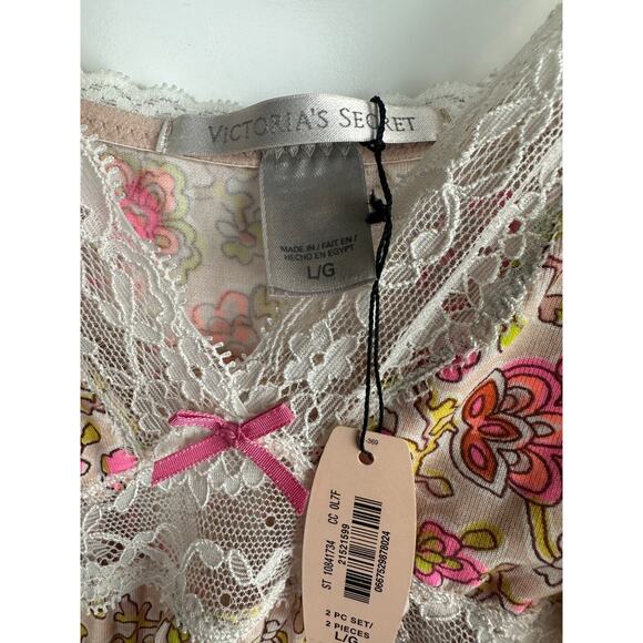 NWT Victoria's Secret Sweetheart Babydoll Lingerie Lace Floral Nighty Top Large - Picture 3 of 10